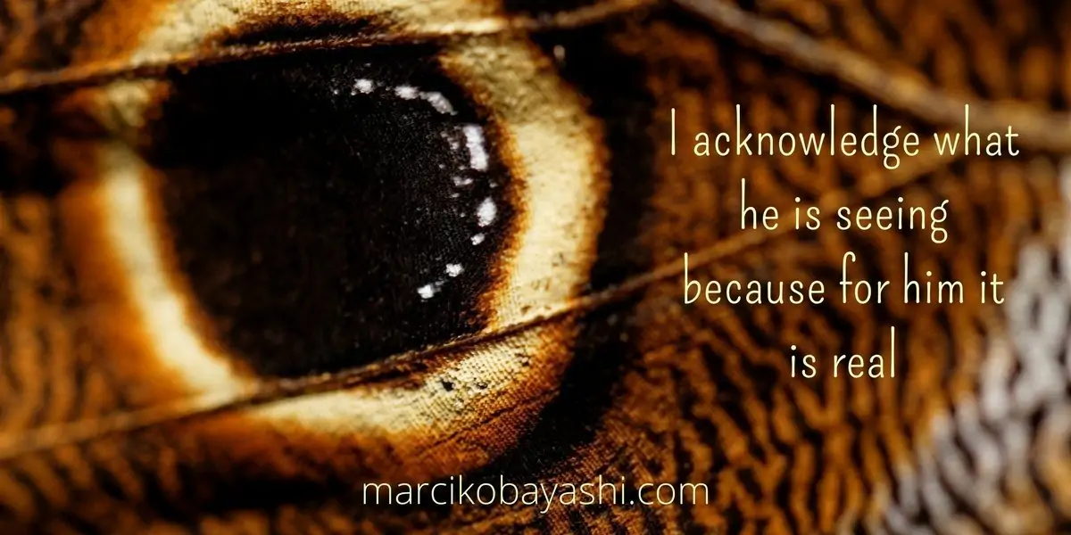 I acknowledge the hallucination and what he is seeing because for him it is real. | Living with Alzheimer's with Marci at marcikobayashi.com